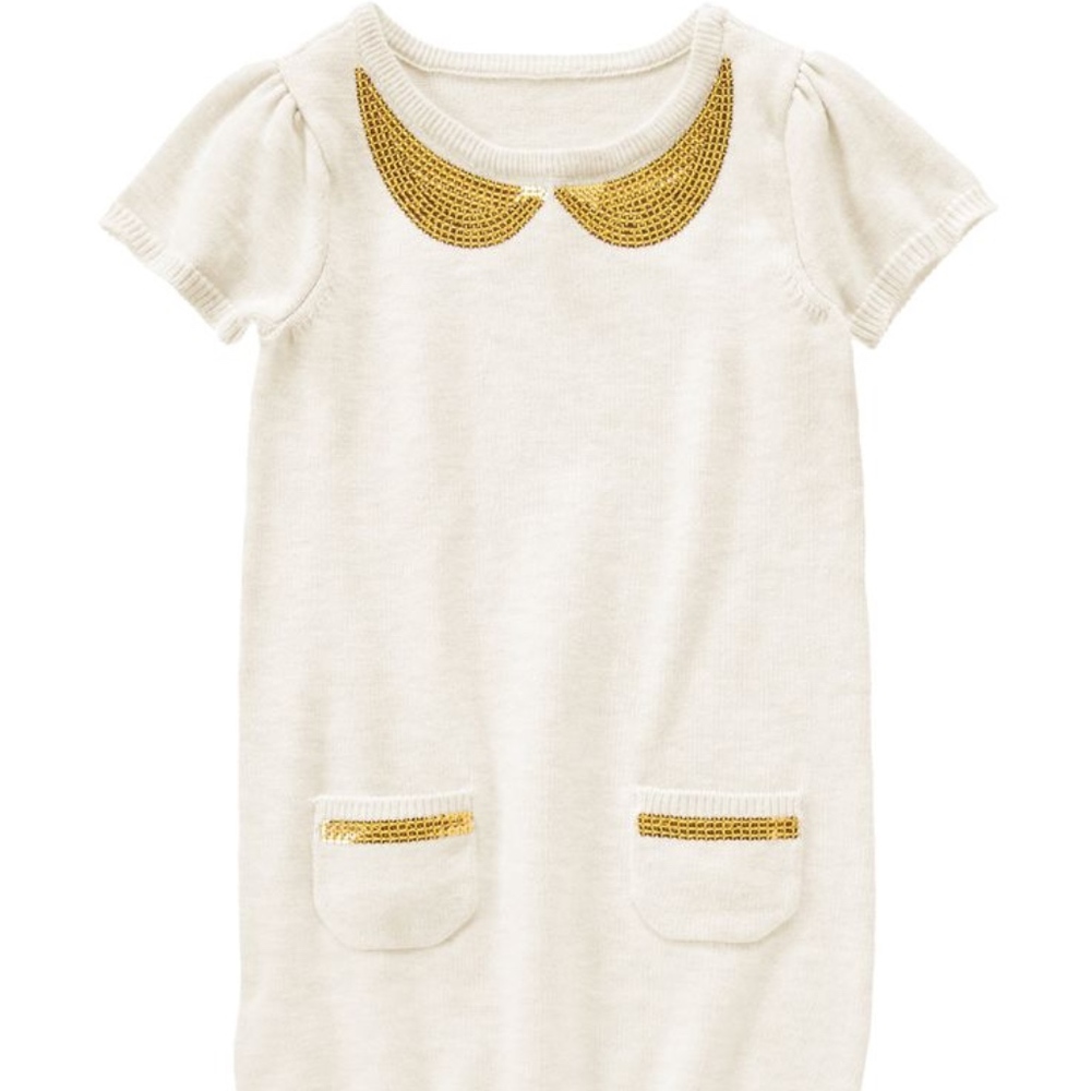 Gymboree Girls Serum Collar Sweater Dress in Ivory